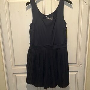 Navy Sleeveless Tank Pleated Active Dress